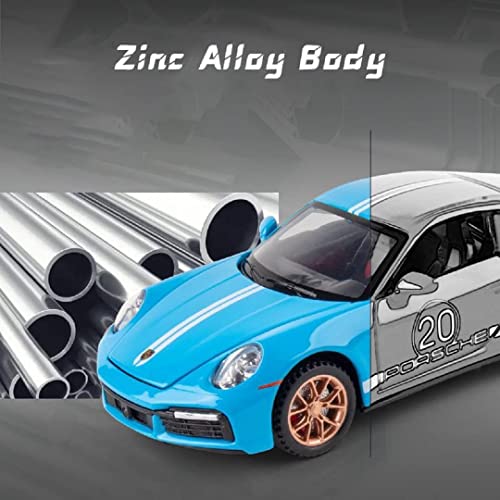 Image of Metal Pull Back Diecast Car 1:32 PORCHES Turbo 911 Pull Back Car Model with Sound Light Boys Gifts Toys for Kids【Pack of 1】,multicolor