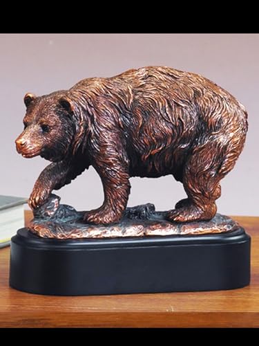 Estatua de oso caminante de bronce miniatura 2