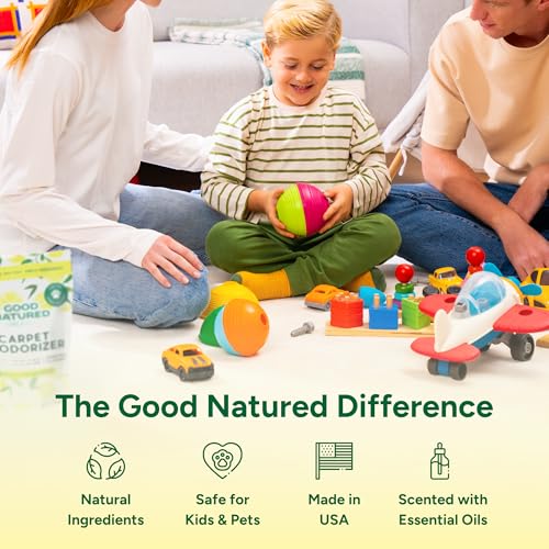 Image of Good Natured Brand | Carpet Deodorizer & Freshener Powder | 60 oz Pet Odor Eliminator for Strong Odor & Pet Urine | Fresh Natural Lemon Love | Safe for Homes with Pets
