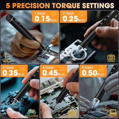 Image of 3.7V Mini Electric Screwdriver,Cordless Precision Screwdriver Set,50 in1 Magnetic Bits,Small Repair Tool Kit with Magnetic Storage,5 Torque, LED Display for Electronics Computer,Phone,Glasses,Watch