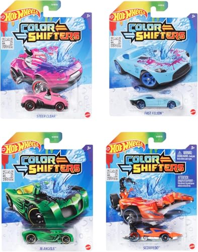 Hot Wheels Véhicule Color Shifters Petite Voiture Miniature changeant de Couleur dans l'eau, Jouet pour Enfant (Modèle aléatoire), BHR15