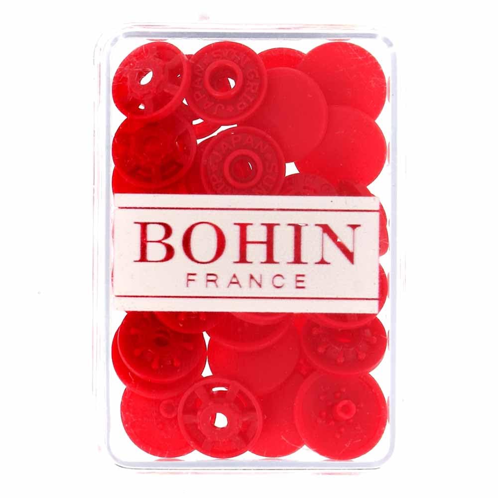 Bohin Snap Fasteners, Red, 13mm