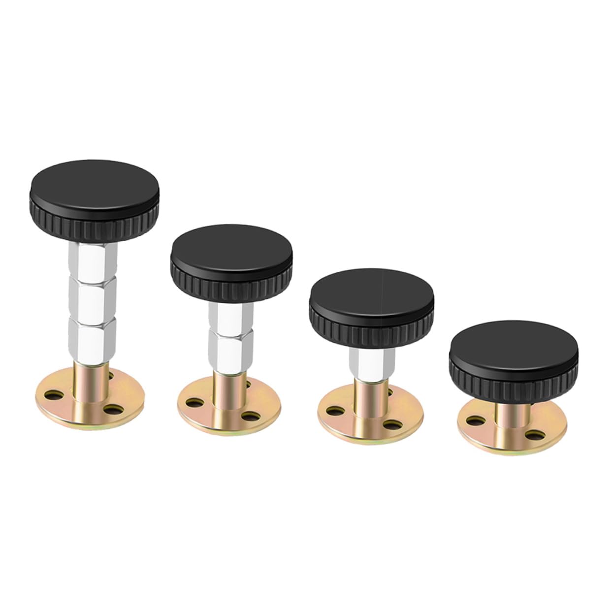 GRIRIW 4Pcs Metal Bedside Fixator Sloshing Actuator for Bed Frame Stability Home Wall Stabilizer Black Easy to Install and Use for Preventing Bed Shake