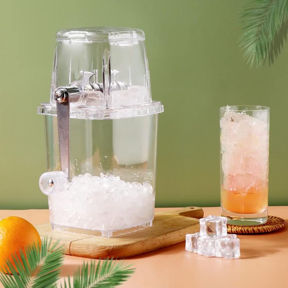 DYK&NX Ritaghiaccio Manuale, Portatile Tritaghiaccio, Trasparente Ice Crusher, per Uso Domestico E Commerciale per Feste