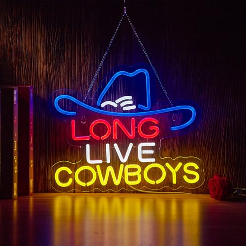 Long Live Cowboy Neon Sign for Wall Décor LED Cowboy Neon Sign Decor Light.