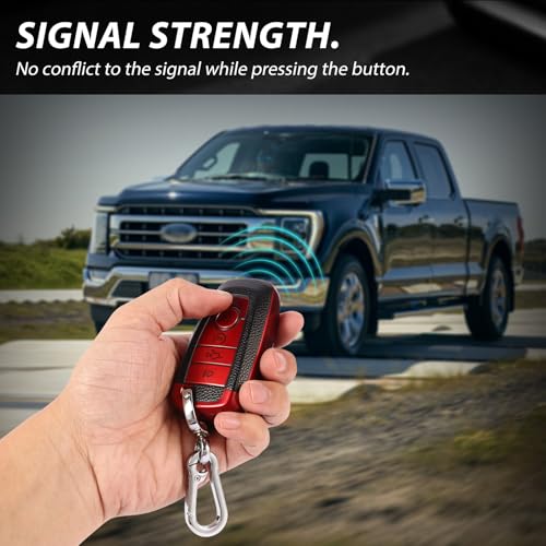 Funda para llavero Ford F150 y Explorer acabado premium rojo 5 botones 5