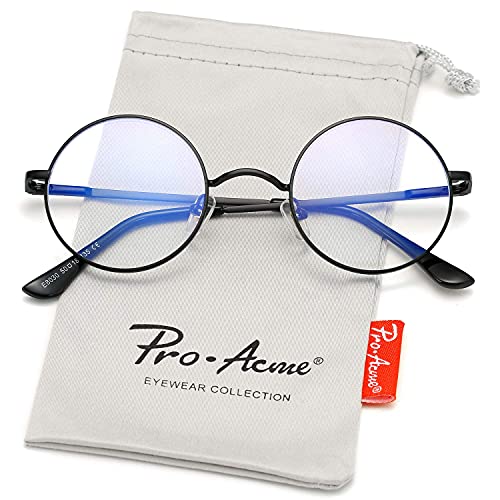 Image of Pro Acme Blue Light Blocking Glasses Retro Round Metal Frame Men Women Computer Screen Glasses