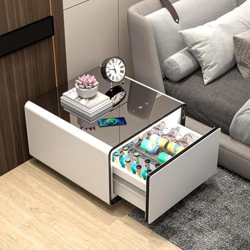 Smart Side Table with Fridge, Smart Nightstand with Refrigerator,...