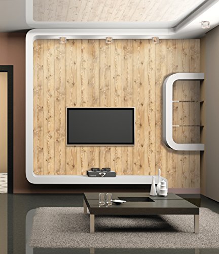 Magic-fix Peel & Stick Slice Wood Panel Backsplash Scrap Wood Self-Adhesive Wallpaper Shelf Liner Table and Door Reform (10036 : 1.64 feet X 8.20 feet)