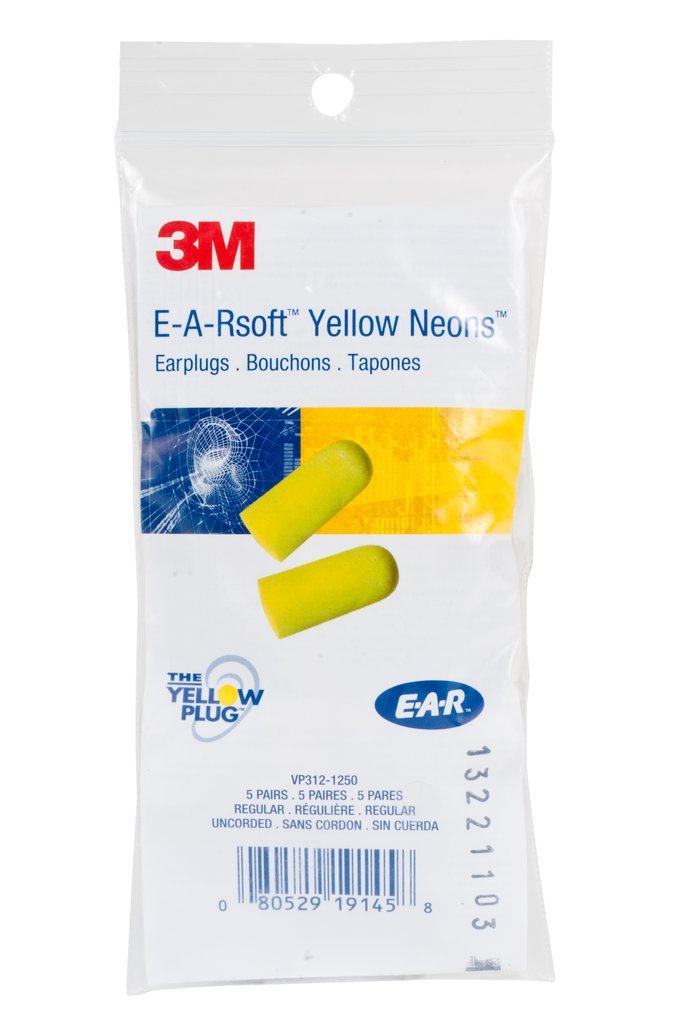 3M E-A-R Soft Yellow Neons Uncorded Earplugs in Small Pack VP312-1250