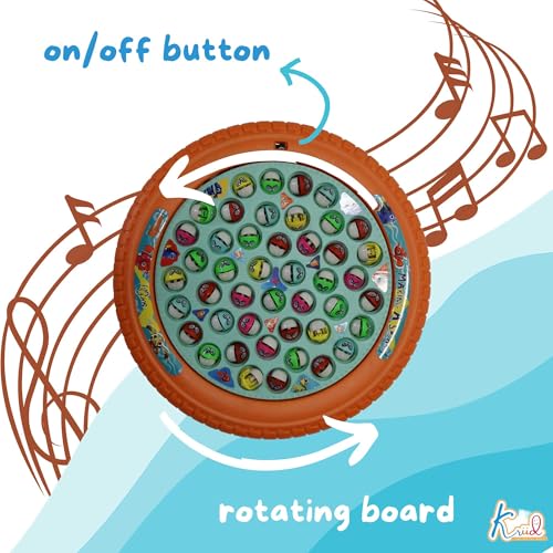 Image of Nemo Theme Musical Rotating Fishing Game for Kids - Interactive Battery Operated Learning Toy with 45 Fishes & 4 Fishing Poles - Educational Fun for Boys & Girls|Birthday Gift for Ages 3+