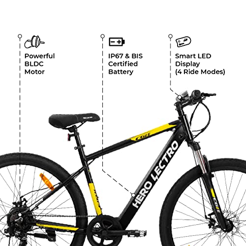 Image of Hero Lectro C6iE 700C 7S Electric Cycle - Black (No-Cost EMI Available) 18.5 Inch Frame , Ideal For: Unisex Adult, Front