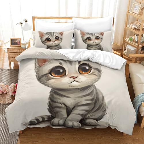 Parure de lit chat avec fermeture &Eacute;clair housse microfibre sans repassage - 2