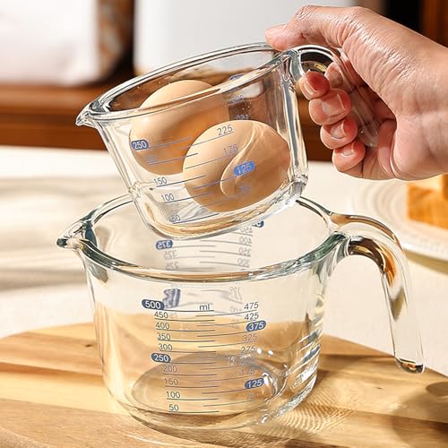 Set de 3 vasos medidores de vidrio transparentes miniatura 6
