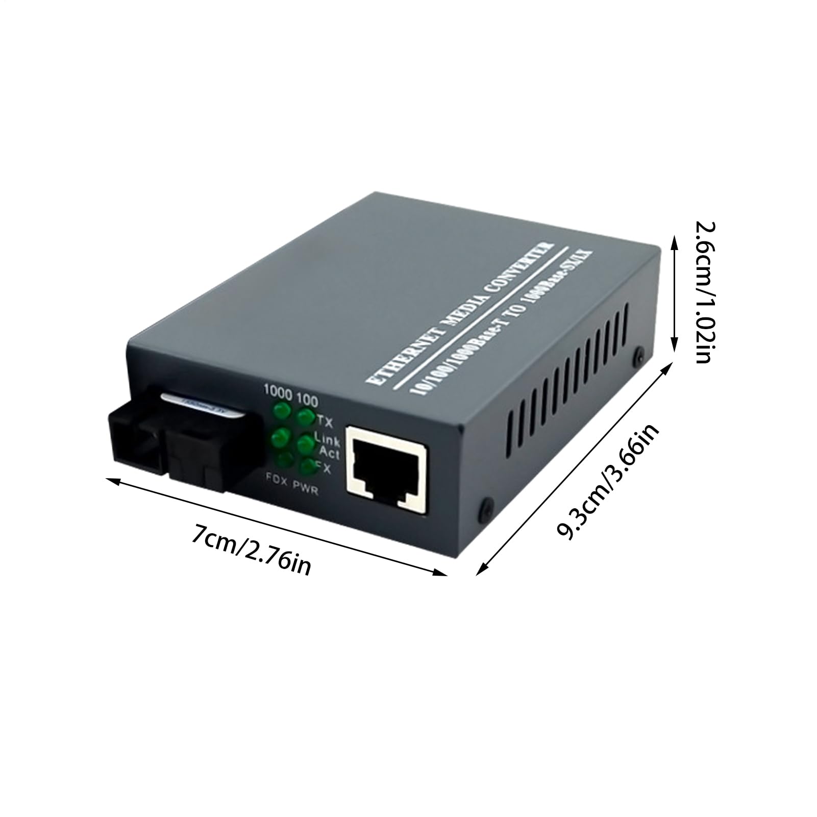 Générique Convertitore fibra Ethernet - Coppia monomodale Fast Ethernet | con modulo LC a rilevamento automatico e collegamento dati ottico stabile | Convertitore multimediale per un'estensione