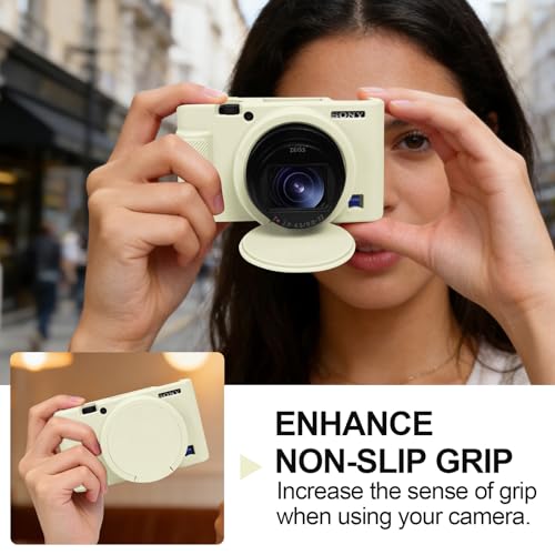 Funda para cámara Sony RX100 VII/VI/V/IV/III silicona beige miniatura 4