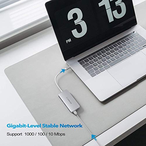 VANMASS Aluminum USB C Hub, 9 in 1 USB C Adapter with 4K HDMI, RJ45 Gigabit Ethernet, 4 USB 3.0 Ports, TF/SD 3.0 Card Reader, 100W PD Charging Port for MacBook Pro/Air & More USB C Devices