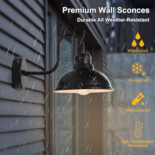 Image of Barn Light Outdoor Wall Lights 8 inch Exterior Lighting Fixtures 2 Pack