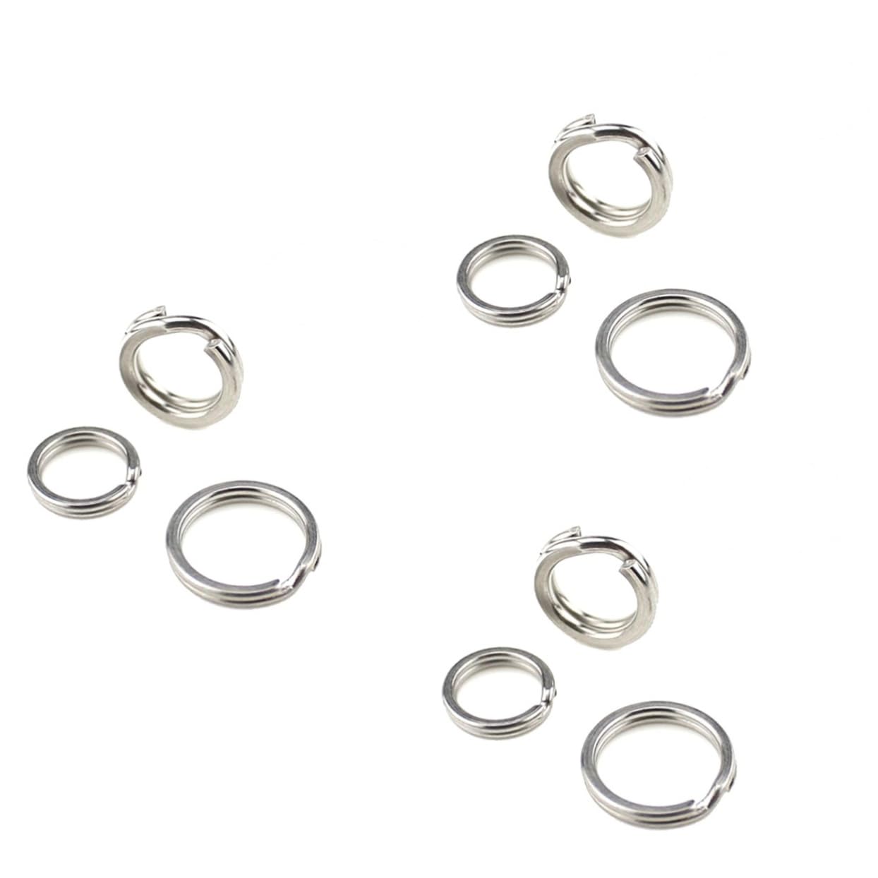 Mipcase 200 Pezzi anello per attrezzatura da pesca Resistente e durevole anelli spaccati in acciaio inossidabile pesca con doppi anelli spezzati doppia apertura anello diviso connettore