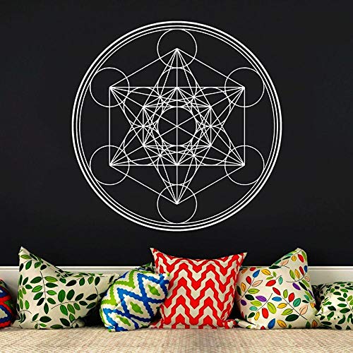 Autocollant Cube Géométrique Pourpre pour Masquer les Murs Nus - 5