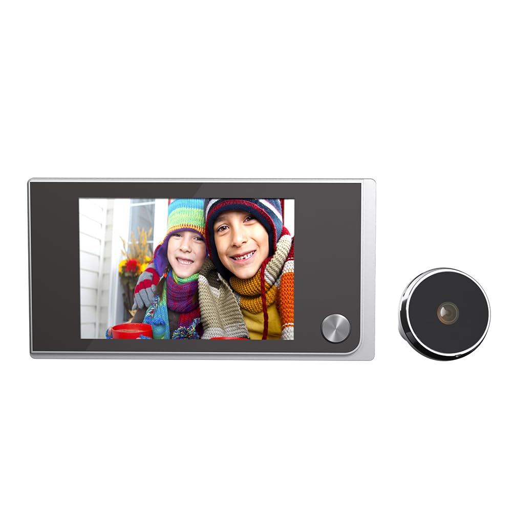 Türspion Kamera, 3.5" LCD, 120°, Zinklegierung, 4xAAA | 2MP,720P,170° Weitwinkel,verdeckt,Einlochmontage,13-28mm Bohrung,35-100mm Tür,PIR,Bewegungsmelder,ABS,0.5W,12cm,0.18kg
