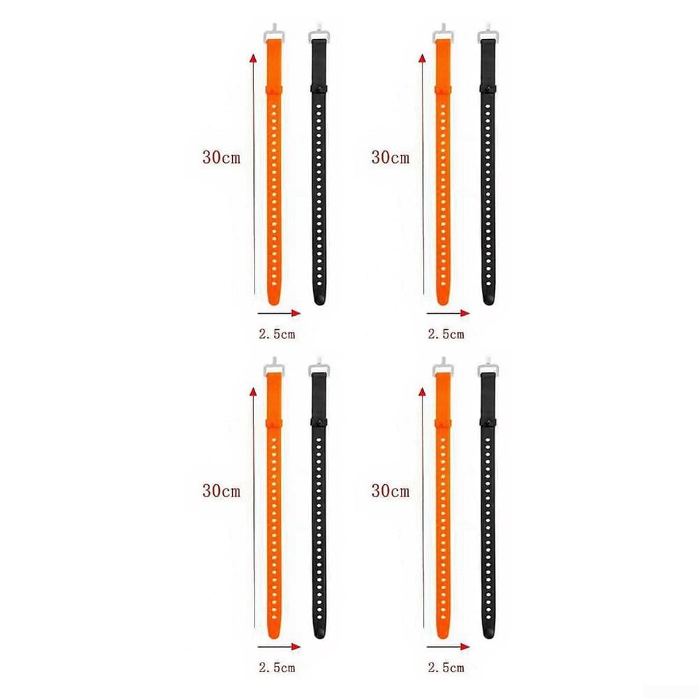 Cinghie regolabili in gomma con fibbie, strumento di ancoraggio di lunga durata resistente alle intemperie per tubi di ferro, camion, uso industriale, 30 cm 45 cm (45 cm x 2,5 cm, nero)