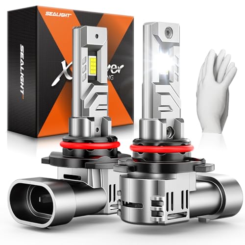 Image of SEALIGHT 9005 Light Bulbs, 48,000LM 900% Brightness HB3 Bulbs, 6500K Cool White Bulbs with 15000RPM Fan, Plug and Play ATV /UTV, Long Extended Lifespan IP68 Waterproof, Pack of 2