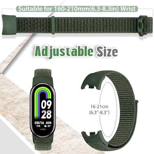 Image of Nylon Sport Band Compatible with Xiaomi Smart Band 10 /9 /8 for Women Men, Soft Adjustable Breathable Sport Loop Watch Strap Replacement Wristband for Xiaomi Mi Band 10 /9 /8, 3pcs