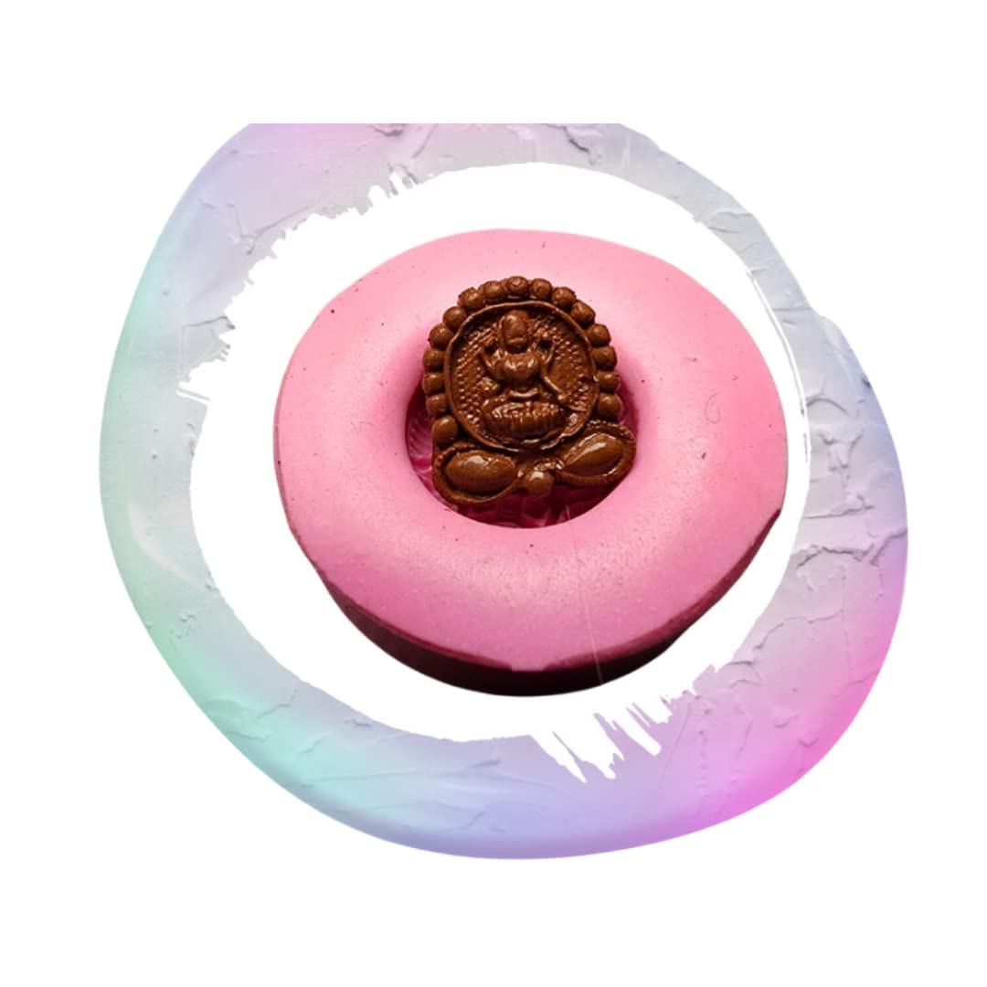 Claysphere Anaisha Lakshmi Premium Temple Stud/Bead (D1) Flexible Silicone Mould for Terracotta Clay Jewellery Making & Crafting