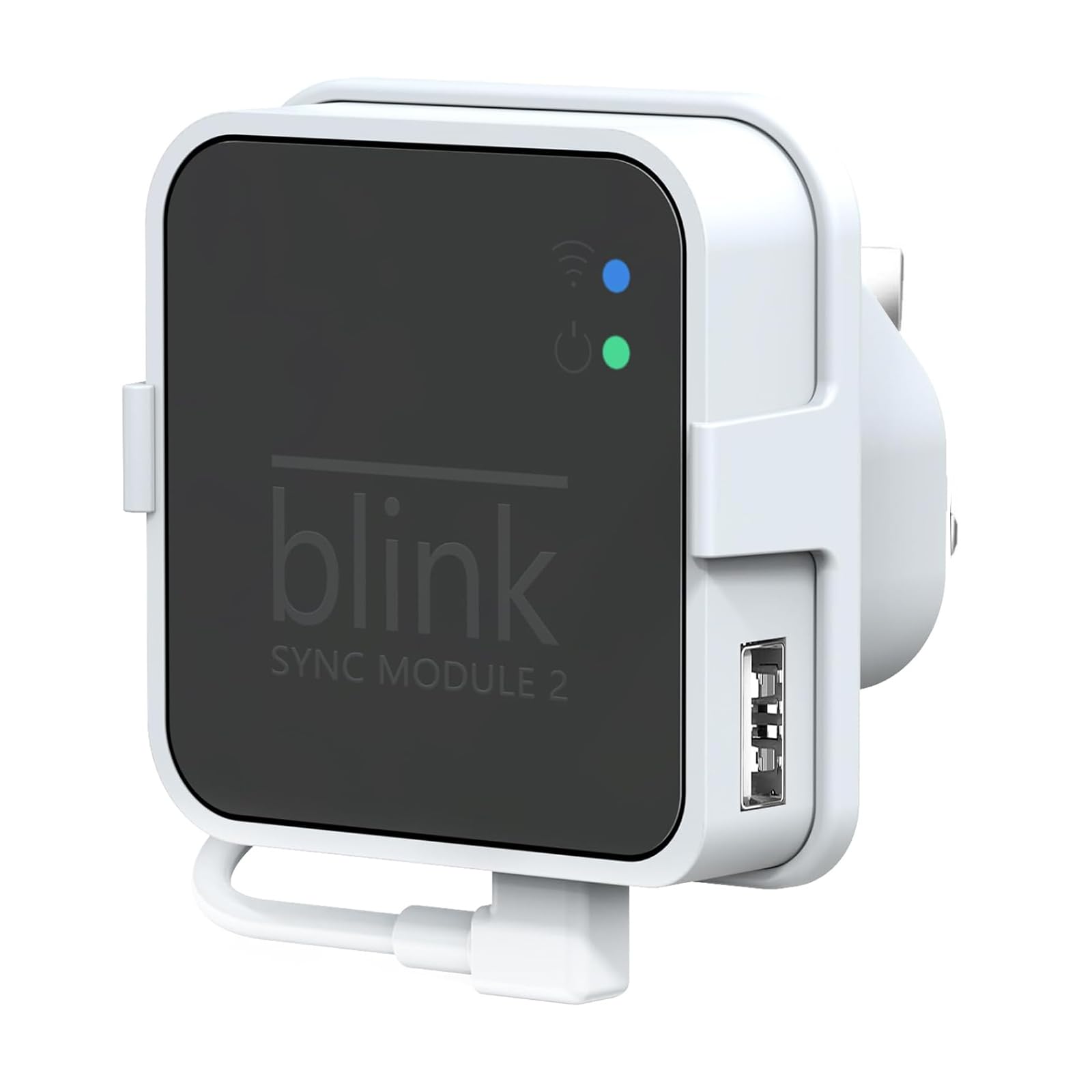 Wall Mount for Blink Sync Module 2, Mounting Bracket Holder for Blink Add-On Sync Module 2, Accessories Stand for Blink Indoor Outdoor Home Security Camera with Short Cable, No Drilling & Save Space