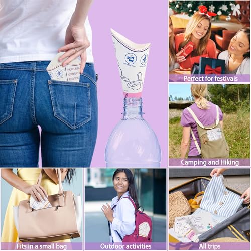 guofa Pee Funnel for Women, Disposable Portable Female Urinals for Women, Womens Pee Funnel for Travel & Camping Essentials, Leak-Proof Female Urination Device for Outdoors & Travel (50 Pack) - Thumbnail 6