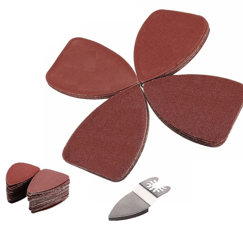 Multitool Sandpaper,for Wood Sanding Quick-Release Oscillating Saw Blade Multitool Finger Sanding Pad with 25Pcs Sandpaper Sander Sheet for Perfect Sanding (Color : Kit1) (Color : Kit2)