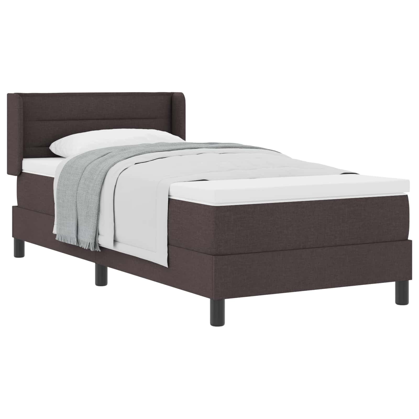 Poliester drewno sosnowe nowoczesne z zagłówkiem standard brązowy 200x80 cm
