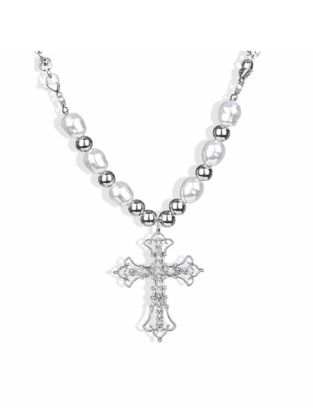 Rosary cross Necklace y2k ギャル男　十字架 Rosary cross Necklace y2k ギャル男 十字架 - メルカリ