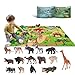 YouCute Giocattoli Animali Set di Giochi di Giocattoli educativi Selvaggi di Giungla di plastica con Game Pad Leone Tigre Regalo di preferenza per Feste per 3 4 5 6 7 Ragazzi, Ragazze, Bambini
