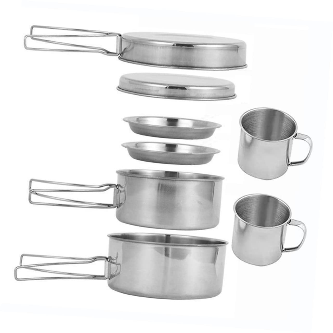 Set Pentole da Campeggio in Acciaio Inox Portatile
