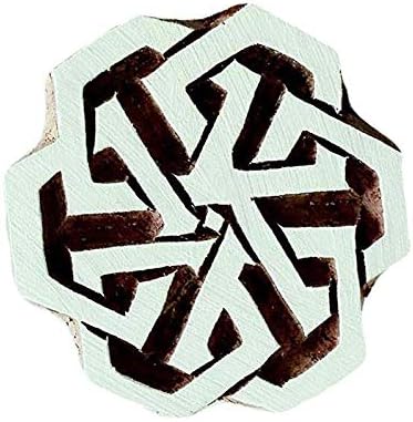 Geometrical Pattern Wooden Printing Block Stamp Textile Fabric Border 3" -BP376