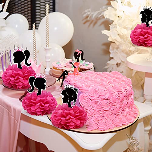 Palksky 6 Pcs Girl Birthday Party Decorations Supplies - Pink Table Centerpieces Paper Flowers For Paris Princess Theme Party #TOP4