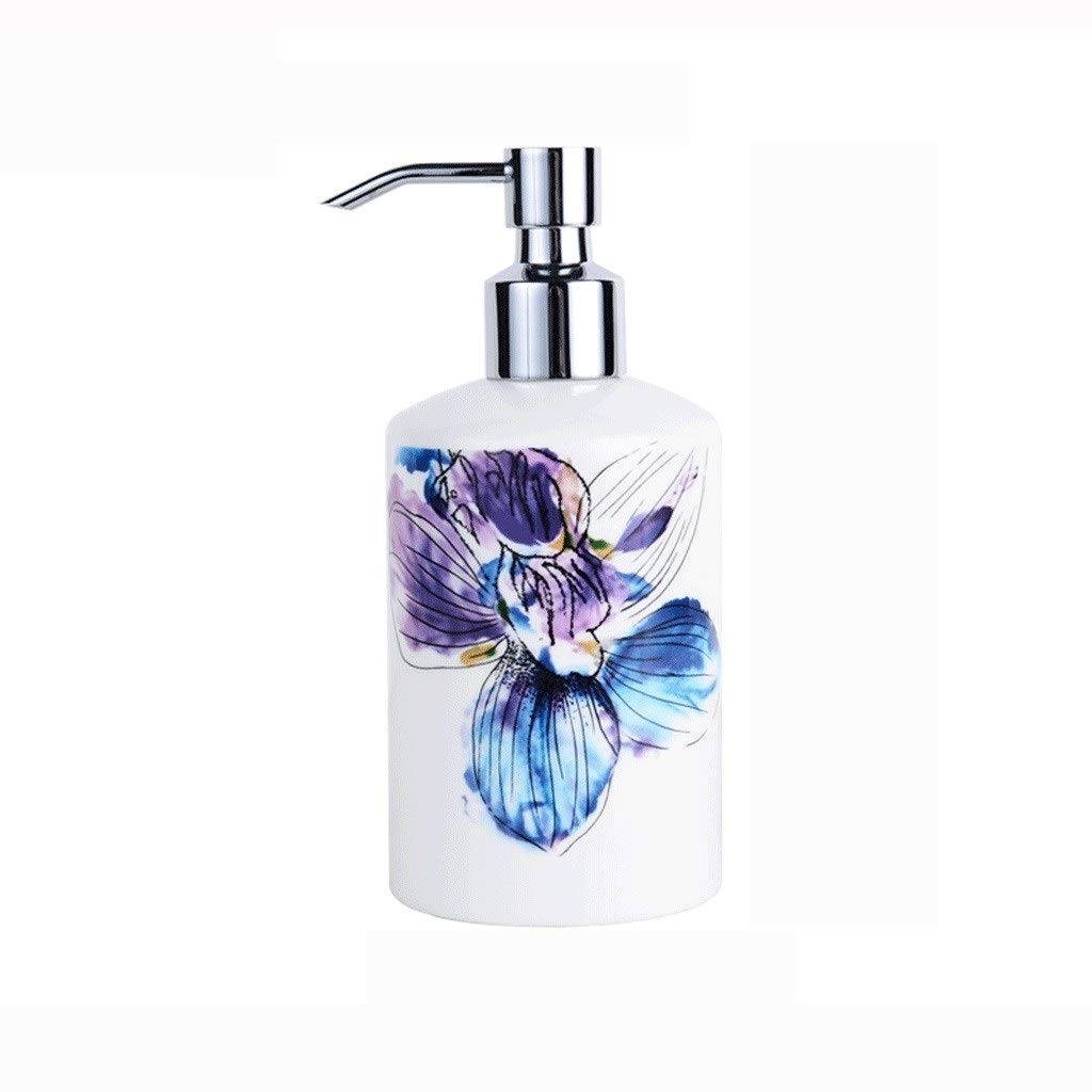 Dispensador de Líquido Cerámica Botella de loción Creativo Textura de mármol desinfectante de la Mano Botella presionar dispensador de jabón Dispensadores de loción y de jabón