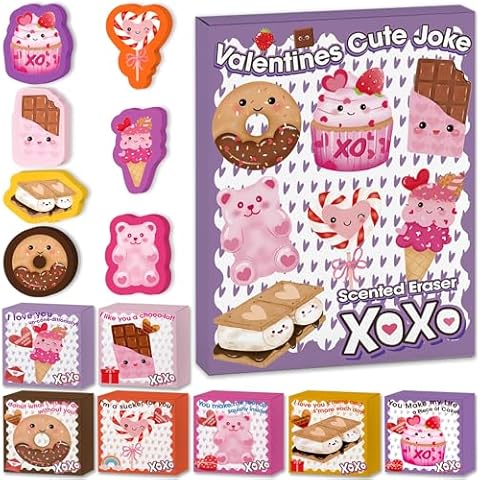 Peabownn Easter Basket Stuffers for Kids Classroom- 28 Pack Kids Easter Egg Fillers Food Jokes Box with Scented Erasers for Girls Kids Boys Veaster Basket Stuffers, Easter Egg Stuffers, Party Favors Cover