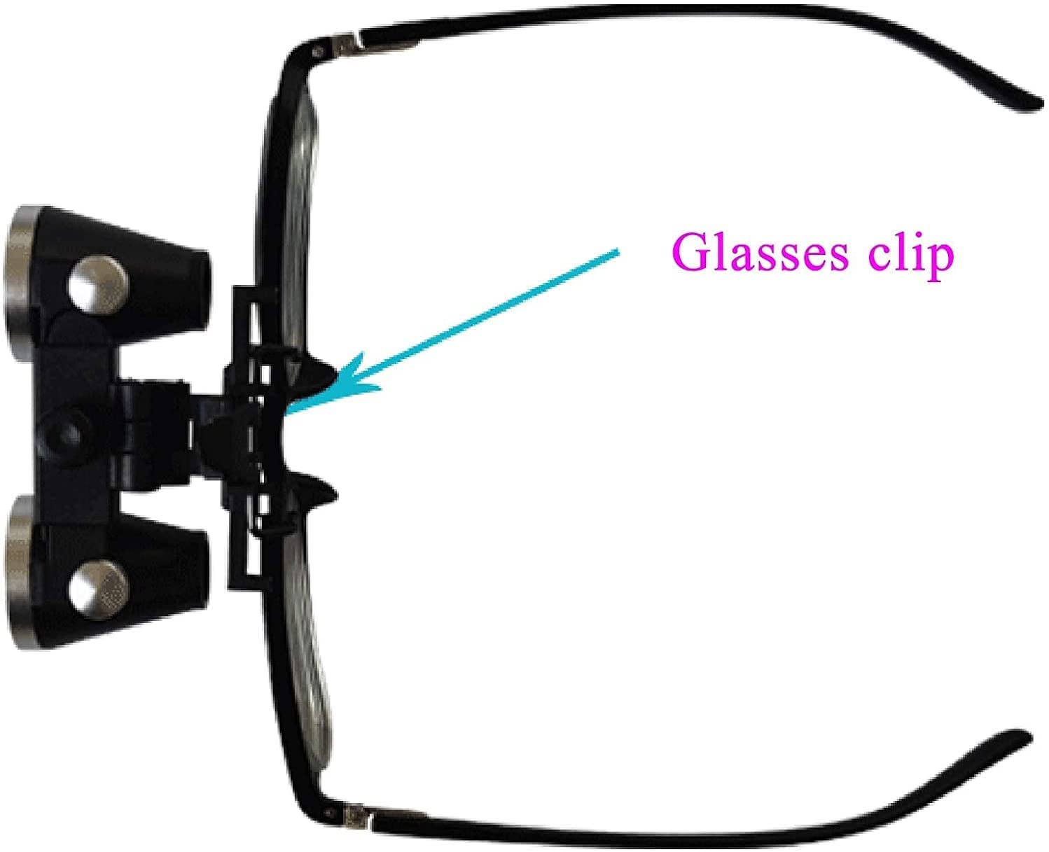 Lente d'ingrandimento in vetro ottico 3,5 x 420 mm con luce per chirurgia dentale, lente d'ingrandimento binoculare a clip con lampada a LED
