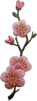 ID 6269 Cherry Blossom Bush Patch Buds Flower Garden Embroidered IronOn Applique