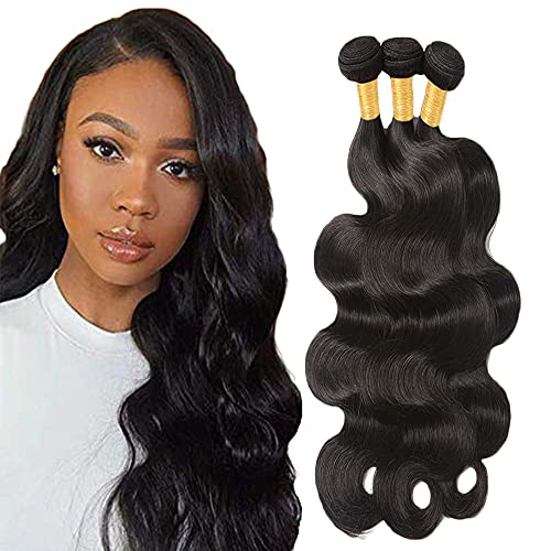 Body Wave Bundles Human Hair Bundles 26 26 26 Inch 8A Body Wave Human Hair 100% Unprocessed Brazilian Virgin Hair Body Wave 3 Bundles Natural Black