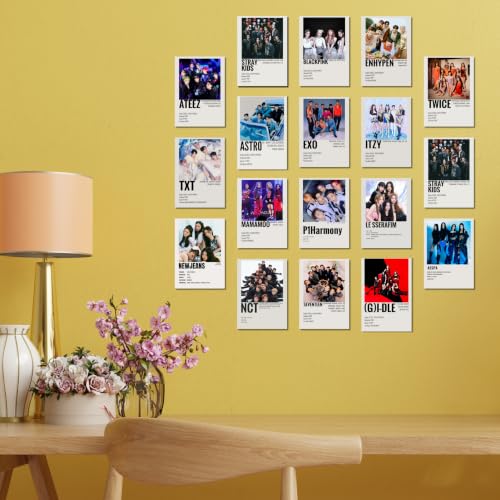 Image of K-Pop Posters | K-Pop Song Posters Pack of 18 (14.8 x 10.5cm) 300 GSM | Minimalist K-Pop Group Wall Art | Room Decor | Aesthetic Collage Kit | Pinterest-Inspired Wall Prints