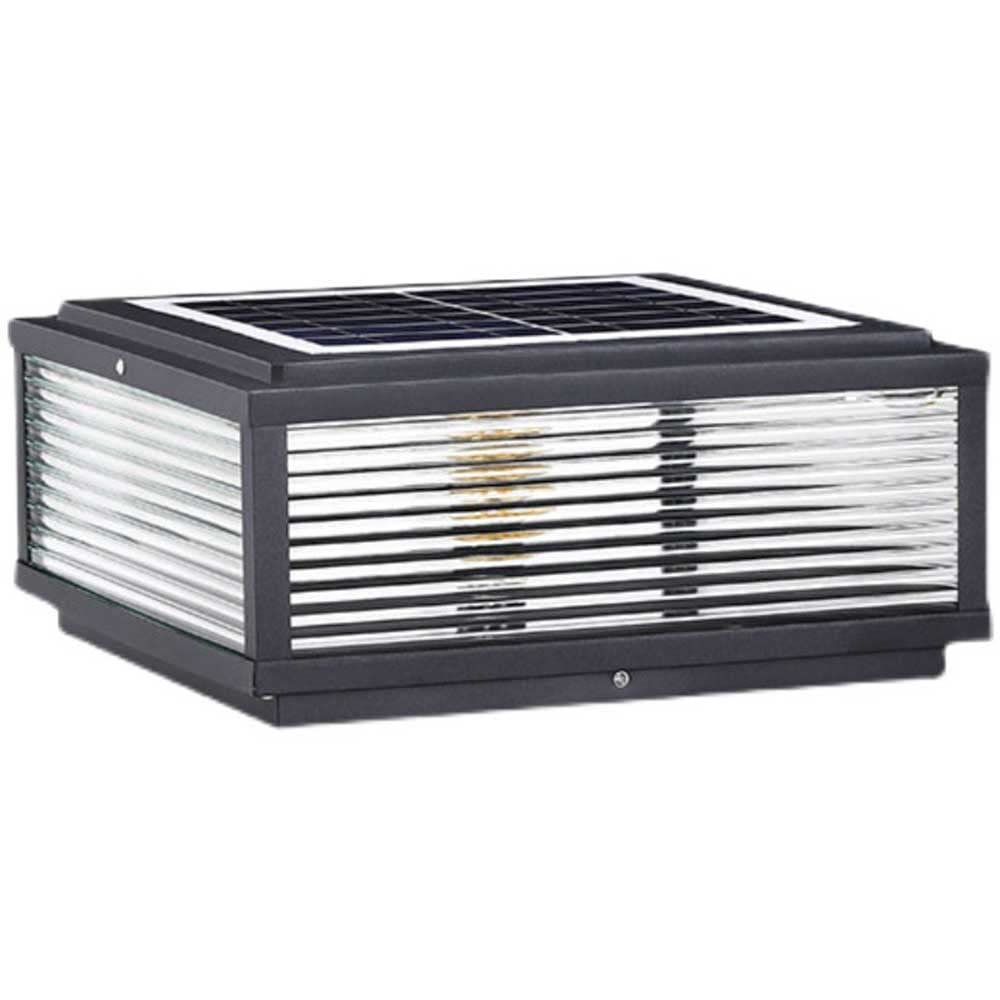 OZBMA Post Lamp Fixture Outdoor Solar Light with Base Warm White SMD LED Lighting for Garden Yard Patio Wall Pathway Pillar Fits 4x4 5x5 6x6 Posts (size_name 30cm)