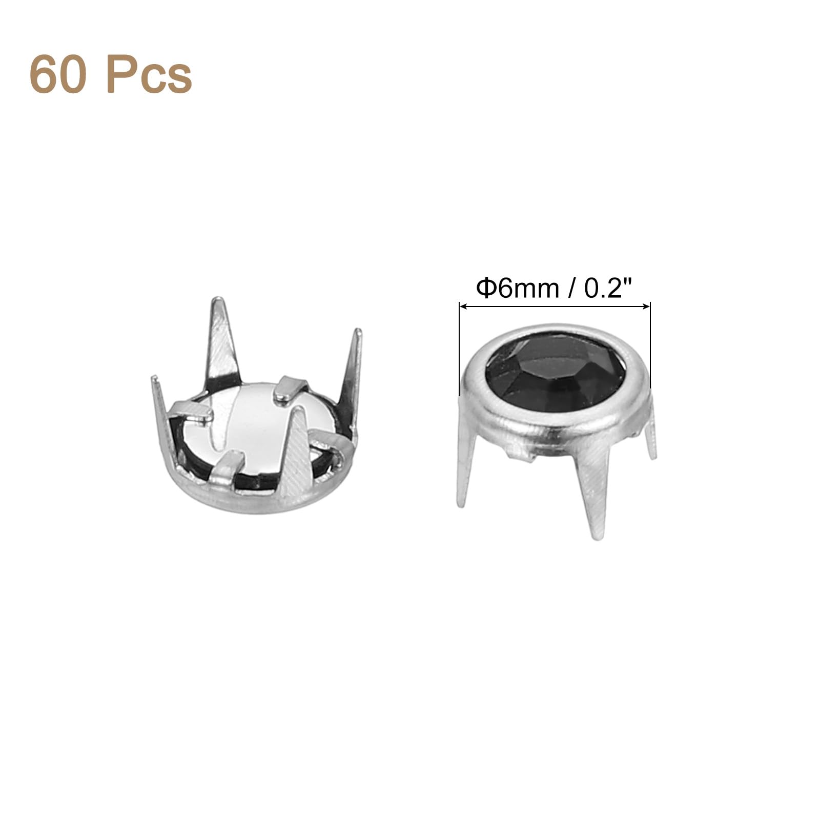 QUARKZMAN 80Pcs Rivet Pyramide Carrée, 5mm Clous à Quatre Griffes, Clou Punk Rock Cuivré pour Vêtements, Sacs, Chaussures en Cuir (Bronze