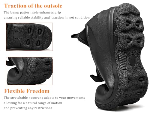 TENGTA Unisex Waterproof Neoprene Garden Shoes Mens Slip-On Mud Rain Boots for Gardening, Mowing, and Outdoor Use3