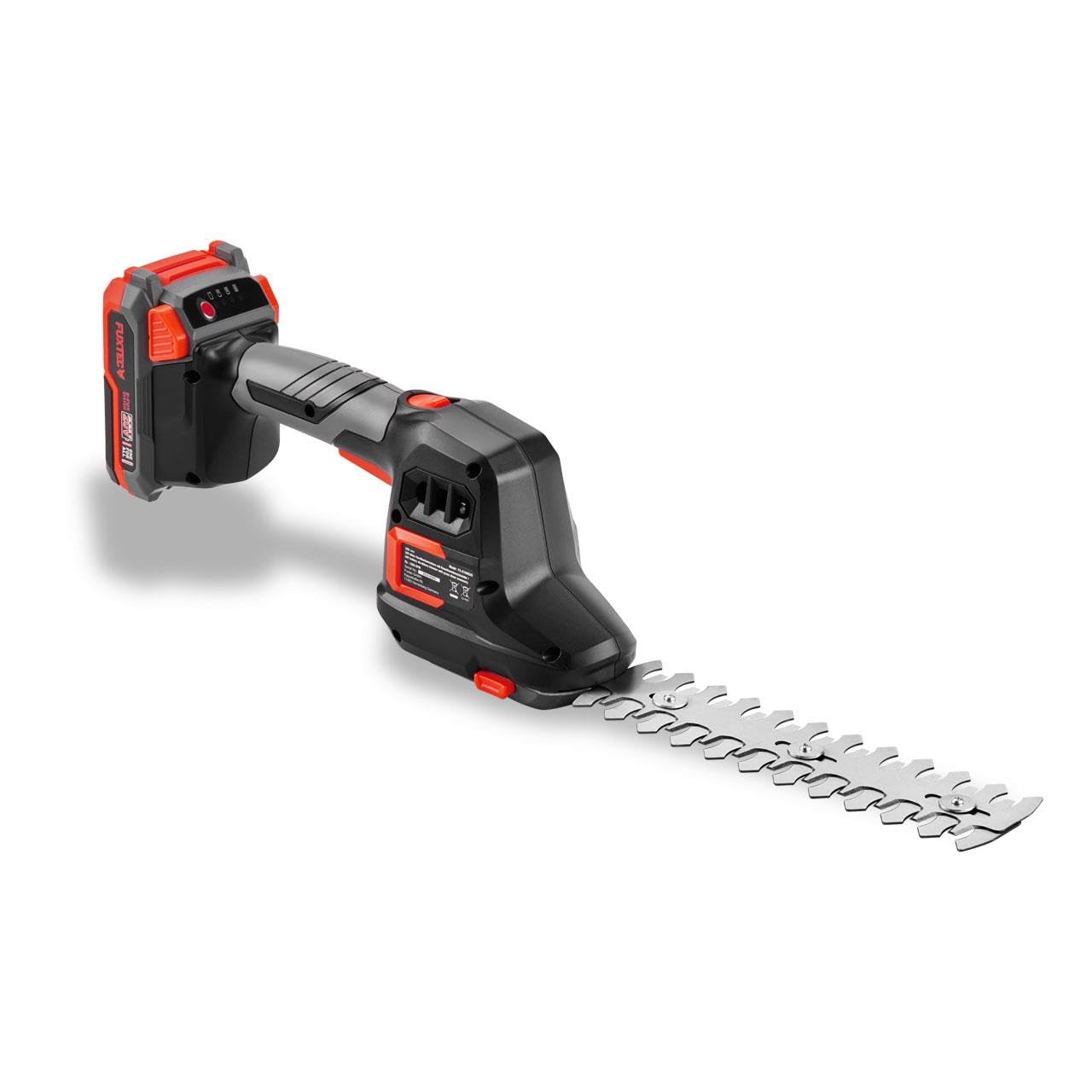 FUXTEC Akku Grasschere & Strauchschere FX-E1HHS20-SET • 20V Handheckenschere mit 2Ah Akku • 200mm Schwert • 105mm Rasentrimmer • 80 Min Laufzeit • inkl. Ladegerät