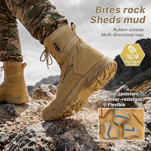 Image of FREE SOLDIER Men's LT Military Tactical 8 inch Daily Work Boots