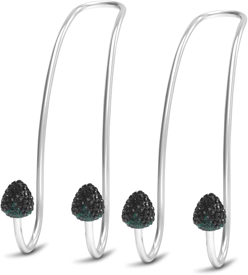 【2023 Upgraded】 Car Headrest Hooks Decorations, 2 Pcs Bling Strawberry Shape Purse Hook Hangers, Auto Hooks Car Hangers and Durable Backseat Holder, Storage Universal for SUV Truck Vehicle (Black)